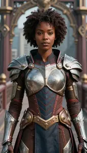 Ebony Black Armored Liberator Hero On The Bridge