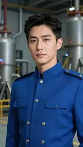 Electric Blue Suited General Hero At The Power Plant