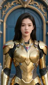 Electrical Gold Armored Operative Hero At The Gate