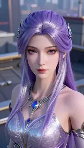 Ethereal Silver And Purple Paragon Hero On The Rooftop