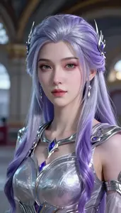 Ethereal Silver And Purple Guardian Hero At The Train