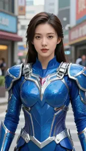 Fluid Water Blue Armored Protector Hero In The Commercial