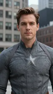 Granite Gray Suited Avenger Hero In The Downtown District