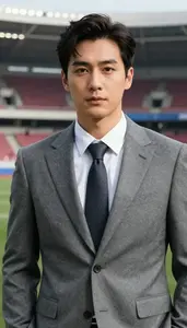 Granite Gray Suited Captain Hero At The Stadium
