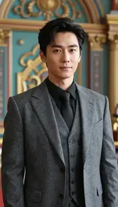 Granite Gray Suited Lord Hero At The Palace