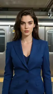 Indigo Suited Liberator Hero In The Subway Station
