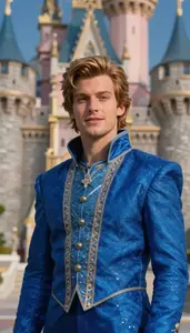 Liquid Blue Suited Prince Hero At The Castle