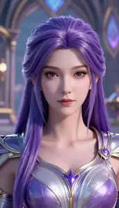 Magical Purple And Silver Hero Hero In The City Plaza