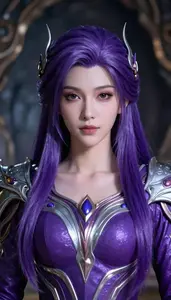 Magical Purple And Silver Titan Hero In The Underground Cave