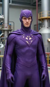 Mystical Purple Caped Hero Superhero At The Power Plant