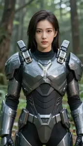 Nickel Gray Armored Defender Hero On The Forest Trail