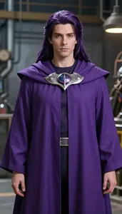 Noble Purple Caped Colossus Hero In The Factory