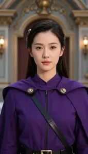 Noble Purple Caped Enforcer Hero At The Palace