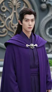 Noble Purple Caped Lord Hero In The Park