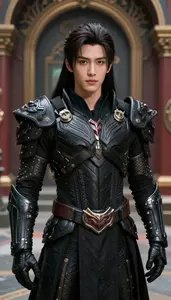 Primal Black Armored Savior Hero In The Corridor