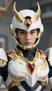 Radiance White And Gold Titan Hero At The Power Plant