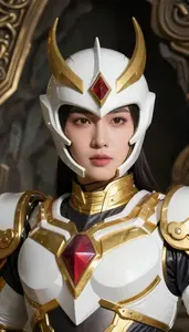 Radiance White And Gold Titan Hero In The Underground Cave
