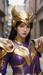 Regal Gold And Purple Bastion Hero In The Alleyway