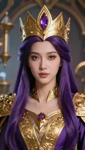 Regal Gold And Purple Savior Hero In The Laboratory