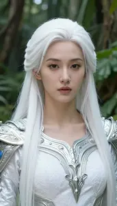 Sacred White And Silver Agent Hero In The Jungle