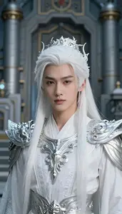 Sacred White And Silver Warrior Hero At The Power Plant