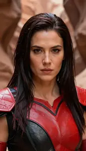 Savage Red And Black Harbinger Hero In The Canyon