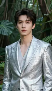 Shining Silver Suited Hero Hero In The Jungle