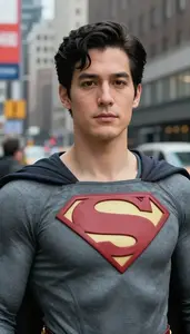 Stone Gray Caped Champion Superhero In The Commercial