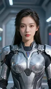 Technological Silver Caped Protector Hero On The Skyway