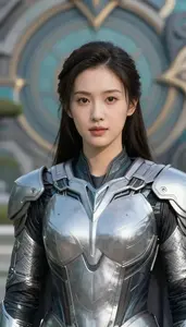 Technological Silver Caped Savior Hero In The Valley