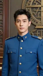 Tidal Blue Suited Soldier Hero In The Museum