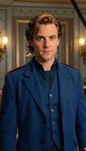 Titanic Blue Suited Enforcer Hero In The Corridor