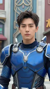 Universal Blue Armored Master Hero In The Commercial