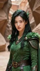 Untamed Green Caped Protector Hero In The Canyon