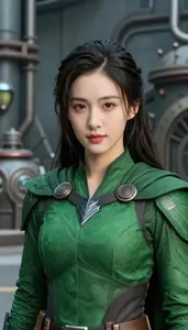 Untamed Green Caped Protector Hero At The Industrial Complex