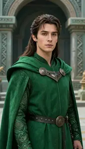 Verdant Green Caped Paladin Hero At The Ancient Ruins