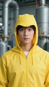 Volt Yellow Caped Savior Hero At The Power Plant