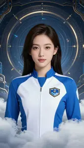 Wave Blue And White Specialist Hero In The Storm Cloud