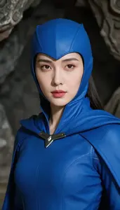 Aerodynamic Blue Caped Liberator Hero In The Underground