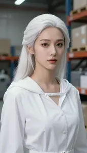 Angelic White Caped Specialist Hero In The Warehouse