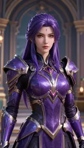 Arcane Purple Armored Paragon Hero At The Palace
