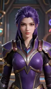 Arcane Purple Armored Protector Hero In The Factory