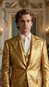 Aristocratic Gold Suited Harbinger Hero At The Palace