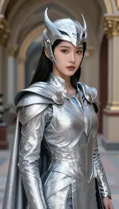 Astral Silver Caped Savior Hero In The Corridor