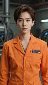 Blazing Orange Suited Liberator Hero In The Factory