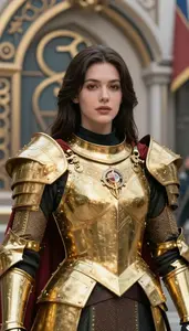 Blessed Gold Armored Crusader Hero In The Commercial