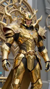 Blessed Gold Armored Colossus Hero On The Hilltop