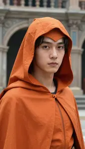 Burnt Orange Caped Savior Hero In The Arena