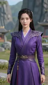 Celestial Purple Suited Liberator Hero In The Valley