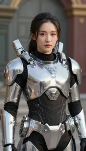 Chrome Silver Armored Enforcer Hero In The Park